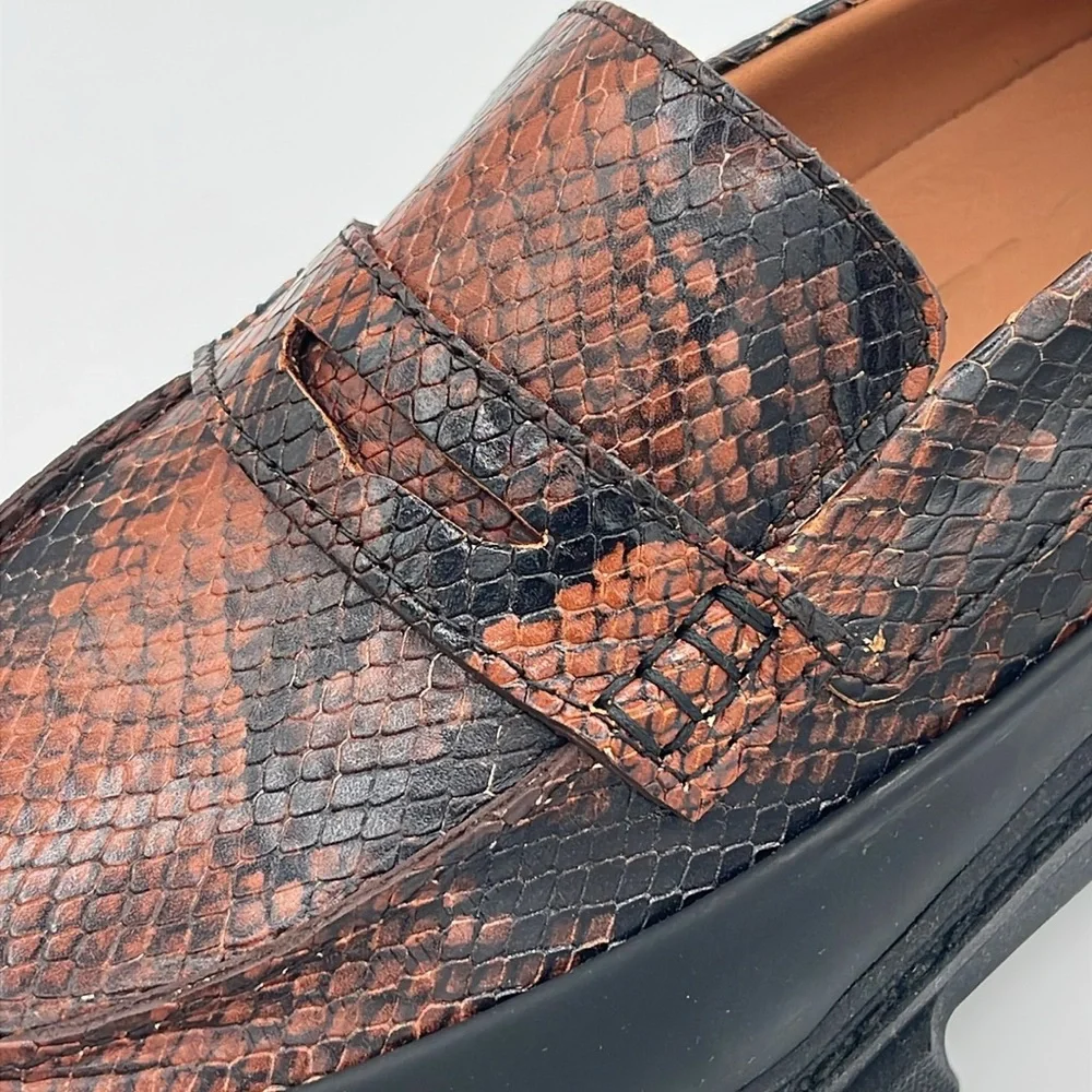 Ganni Embossed Snake Chunky Loafer